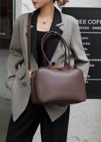 Bolso De Hombro Para Mujer En Cuero Genuino Split Tamaño Grande Color Marrón Y Negro Estilo De Lujo Y Moda Bolso Cruzado - details 15