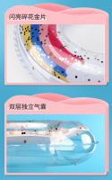 Anillo de natación inflable de agua de verano de PVC transparente para niños con lentejuelas, anillo de natación redondo con lentejuelas, anillo de asiento, salvavidas - details 12