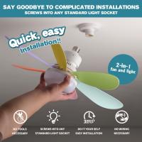 Ventilador De Techo Con Luz 40W E27 Control Remoto LED Para Baño Dormitorio Cocina Soporte Para Instalación Y Luz Dimmable - details 14
