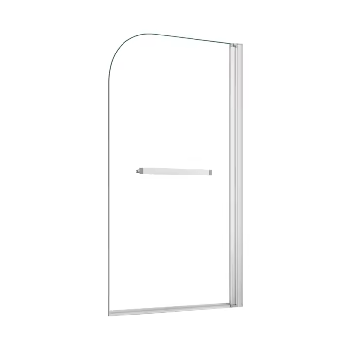 Mampara de Bañera Abatible+Toallero,Vidrio Templado 6mm,Gris Mate, (78-80)X140cm - 1