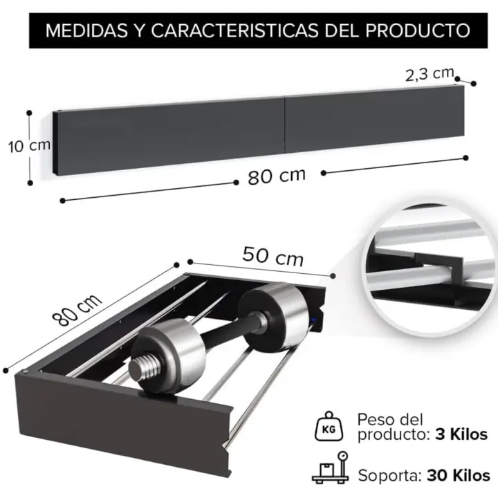 Tendedero Pared Plegable Retráctil 80 /100 cm丨Tendedero de Alta Capacidad 30 kg丨Diseño Compacto y Ahorro de Espacio丨Para Interior y Exterior丨Varillas de Aluminio Resistente丨Secado Eficiente丨Ideal para Ropa y Toallas Pesadas - 1