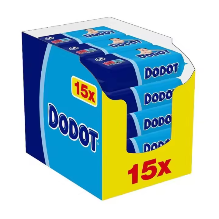DODOT Toallitas Húmedas - 64 Unidades por Paquete - Caja de 15 Paquetes | Cuida la Piel de tu Bebé con Suavidad y Protección - 1
