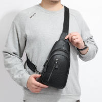 Bolsa De Pecho Para Hombre 100% Cuero Genuino Bolsa De Hombro Mensajero Casual Bandolera Estilo Fashion Bolsa De Mano Pura - details 2