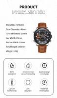 Reloj Deportivo NAVIFORCE NF9197 Para Hombres Con Pantalla Dual Luminosa Resistente Al Agua Cuero Genuino Reloj De Cuarzo - details 1