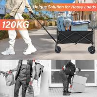 DASCK Carro Plegable 120 kg | Metálico con Mango Ajustable y Ruedas 360° | Tela Resistente Oxford 600D - details 0