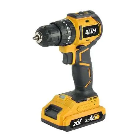 Taladro de Impacto Blim - Motor Brushless - Mango Ergonómico - Batería 20V - 2.0 Ah + Cargador - Display y Luz LED - 2 Velocidades - Par Máximo - 1