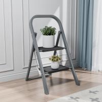 EasySpeed Escalera Plegable,Escalera 2 Peldaños,Antideslizante Escaleras Puede Soportar 150 kg,Acero Inoxidable Escalera Ligera y Portátil,Ideal para La Cocina, El Baño o El Dormitorio, Color Gris, Certificado EN-14183 - details 4