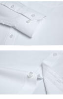 Camisa De Moda Para Hombre Manga Larga Primavera Otoño Ajustada Color Sólido Blanco Negro Inteligente Casual Botones Ropa Coreana - details 10
