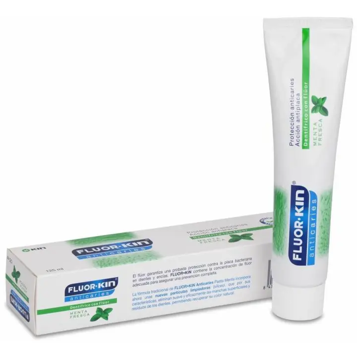 Fluor Kin Anticaries Pasta Dentifrica Menta Fresca, 125 Ml - 1