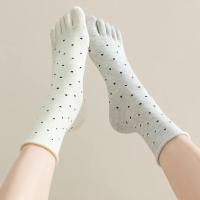 3 Pares De Calcetines De Dedos Para Mujer Con Patrón De Puntos Calcetines De Algodón De Alta Calidad De Media Pierna Con Dedos Separados - details 9