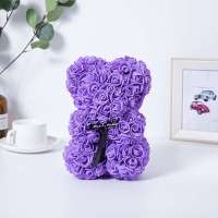 Oso De Rosas Eternas 25cm Regalo De San Valentín Oso Abrazador De Imitación De Rosa Regalo De Cumpleaños Decoración De Flores Artificiales - details 11