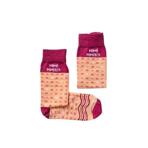 MARRON Y NEGRO - Calcetines Mamá Primeriza - Fabricado en España - Perfectos para Regalos - Divertido - 80% algodón - Unisex - Talla de calcetín (35-40) - 1