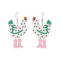 Pendientes Colgantes De Pollo Con Puntos Acrílicos Zapatos De Tacón Alto Para Mujer Joyería Vintage Eco-amigable 3.4*6.1 Cm - details 0