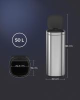Cubo de Basura Automático de 50L con Sensor de Movimiento - Eliminación de Olores con Ozono, Indicador Luminoso Multicolor, Tapa de Acero Inoxidable - details 20