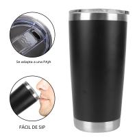 Taza Termo De Acero Inoxidable 20oz Con Tapa a Prueba De Fugas Para Bebidas Y Agua a Isolamiento Térmico Ultrafuerte - details 0