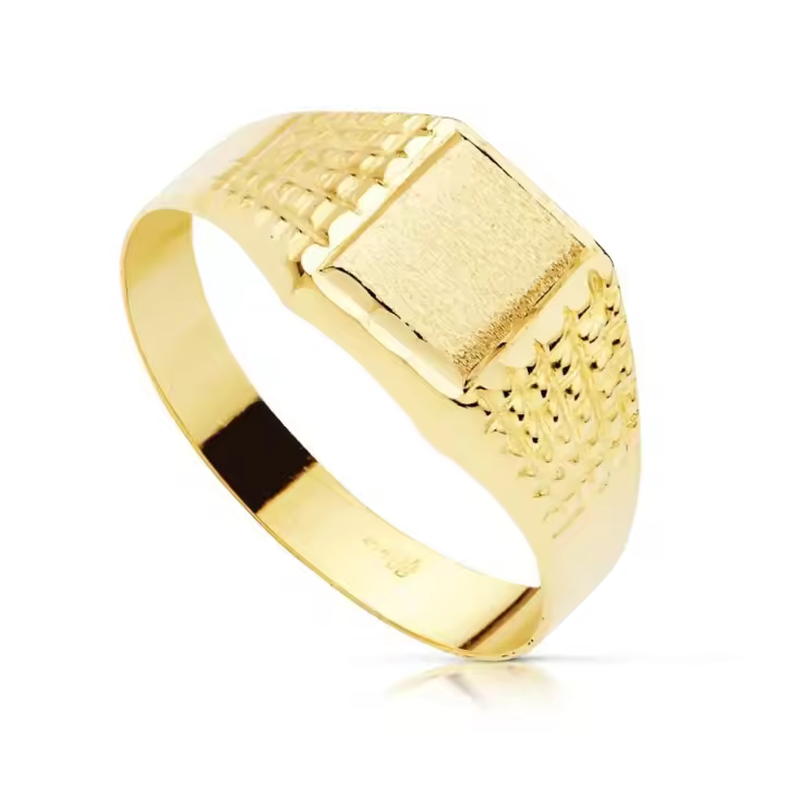 Sello Oro 18k Cadete Tallado 19181 SM JOYEROS Raíz Joyería de Oro COMUNION Inicio Anillos de Oro Anillos para Niño de Comunión Niño - 1