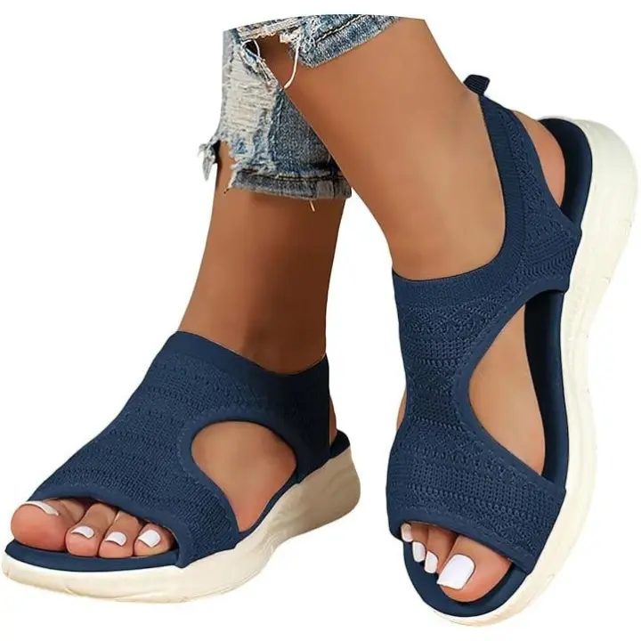 Sandalias Deportivas para Mujer Moda Zapatos with Punta Abierta Cuña Lavable de Verano Sandalias para Caminar - 1