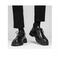 Zapatos De Cuero Para Hombre Estilo Británico Verano/Otoño Con Cordones Casual Plataforma Antideslizante Punta Redonda Zapatillas Hombre - details 8
