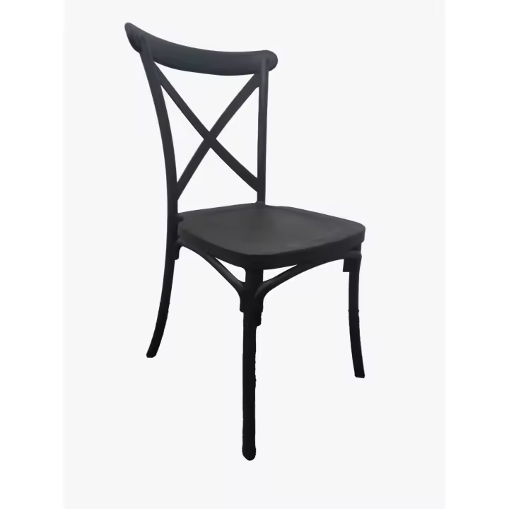 Silla Crossback polipropileno diseño eventos negra 90 x 48 x 49 cm - 1