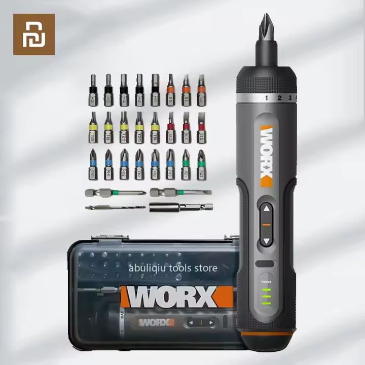 WORX WX242 Mini Destornillador Eléctrico Recargable Con Set De 30 Piezas Herramientas De Perforación Inteligentes Y LED Para Bricolaje - 1
