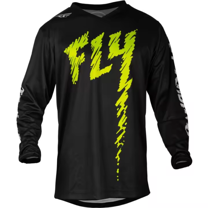Camiseta infantil FLY RACING F-16 - Negro / Verde Neón / Gris Claro - 1