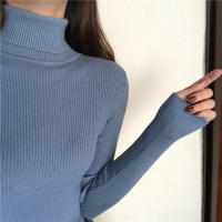 Suéter De Punto Grueso Para Mujer Otoño Invierno Manga Larga Cuello Alto Ajustado Suave Y Cálido Pullover De Algodón Y Acrílico Estilo Casual - details 13