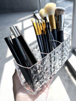 Organizador De Maquillaje Transparente De Acrílico Porta Pinceles Y Labiales Reutilizable Contenedor De Escritorio Caja De Almacenamiento Para Cosméticos - details 10