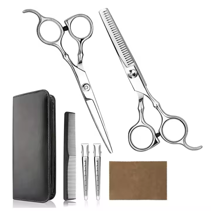 Tijeras de corte de pelo profesional de corte de pelo en casa de peluquería / salón de adelgazamiento Tijeras Kit con peine - 1
