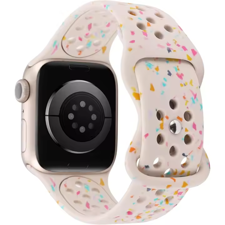 Correa Deportiva compatible con Apple Watch Correas de 49mm 44mm 45mm 42mm Mujeres, Correa de repuesto Deportiva transpirable de silicona para iWatch - 1