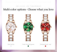 Reloj De Cuarzo Para Mujer OLEVS Movimiento Japonés Resistente Al Agua Acero Inoxidable Cerámica Lujo Reloj De Pulsera Para Damas Conjunto Popular - details 2