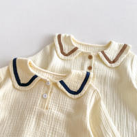 Conjunto De Ropa Para Bebés Niñas Y Niños Navidad Azul Marino Manga Larga Cuello Redondo Tees Pantalones Básicos Algodón Puro 2 Piezas Otoño - details 6