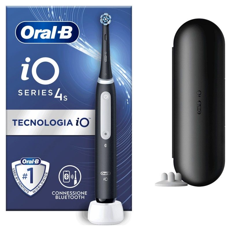 Oral-B iO 4s Cepillo Eléctrico con Estuche de Carge y Cabezal incluido. Disponible en color Negro y Blanco, Producto Europeo con Garantía Oficial.