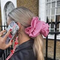 Scrunchies Pequeñas Para Mujer Diseño Veraniego Cuatro Capas Rayadas Algodón Puro Borde Extra Grande Lazo Para Cabello - details 1