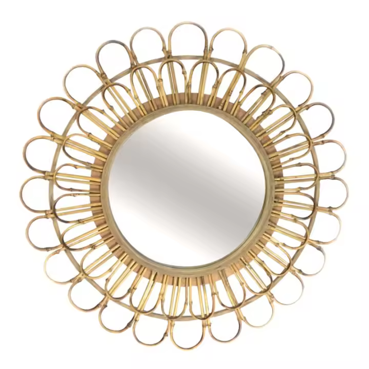 Signes Grimalt Signes Grimalt By SIGRIS - Espejo Marrón de Madera | Espejo Redondo Madera Espejo Rustico 80x3x80cm 26873 - 1