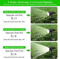 【Paquete de 4 30 LED】Focos Solares para Exterior, IP67, impermeables, Solares, regulables, con panel solar de 180 °, iluminación exterior alimentación por Energía Solar para Jardín, patio, chimenea, entrada... - details 3