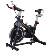 HOMCOM Bicicleta Estática Resistencia Ajustable Bicicleta Fitness con Volante Inercia 8 kg Pantalla LCD Sillín y Manillar Ajustables Soporte para Tableta 103x48x115 cm - details 0