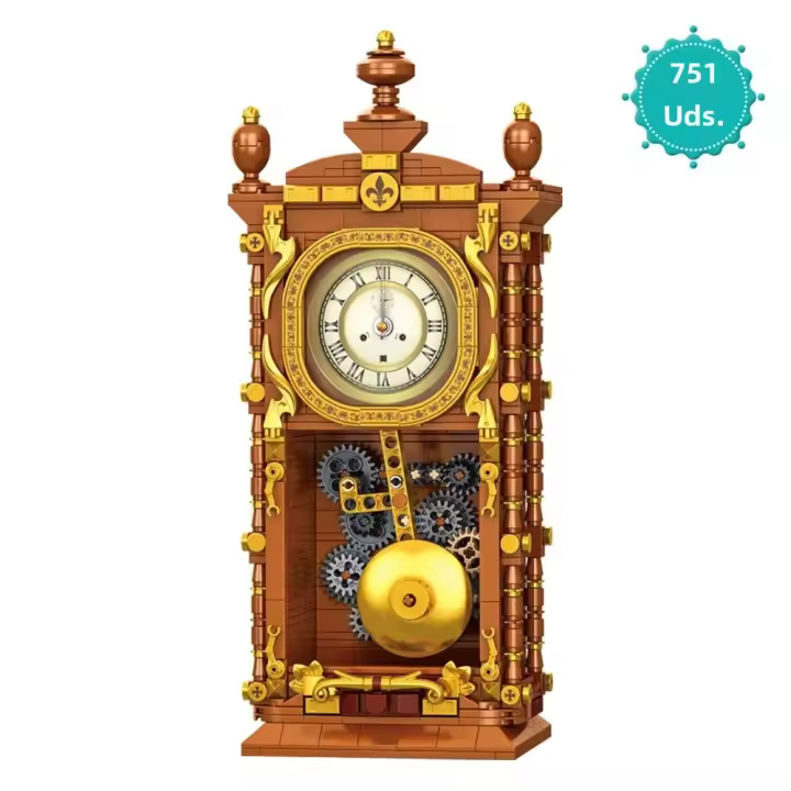 Bloques De Construcción Clásicos Retro Swing Clock 751PCS Con Péndulo Regalo Para Niños Y Adultos Set De Bloques De Construcción Pequeños Compatible Con Lego - 1