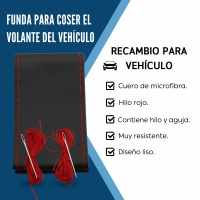 Banner - Funda para volante lisa con Agujas e hilo rojo