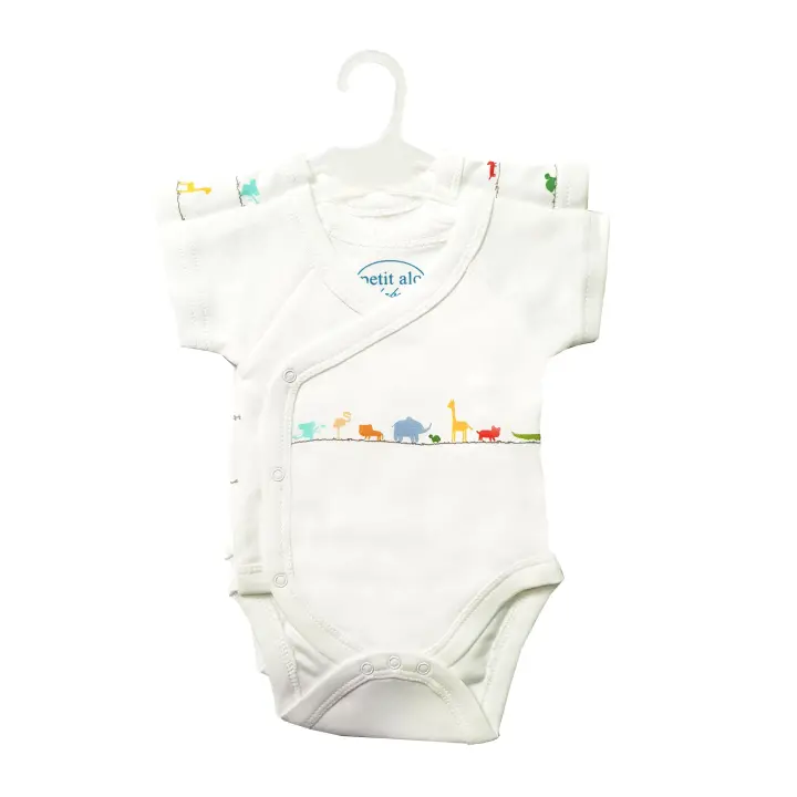 Set 2 Bodies Bebé Petit Alo 100% Algodón Blanco | Jungle Print - 1