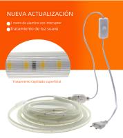 Tira LED Flexible 220V 120LEDs 8W/m Con Enchufe EU Y Interruptor Luz LED No Dazzling Impermeable Para Uso Exterior Tape LED - details 1