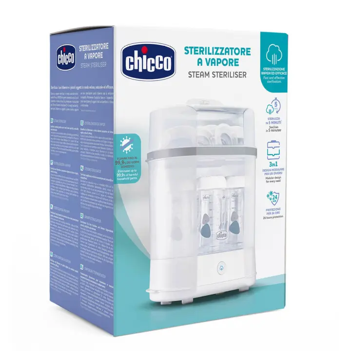 Esterilizador Chicco a Vapor para Biberones Eléctrico - Seguro para Bebés - 1