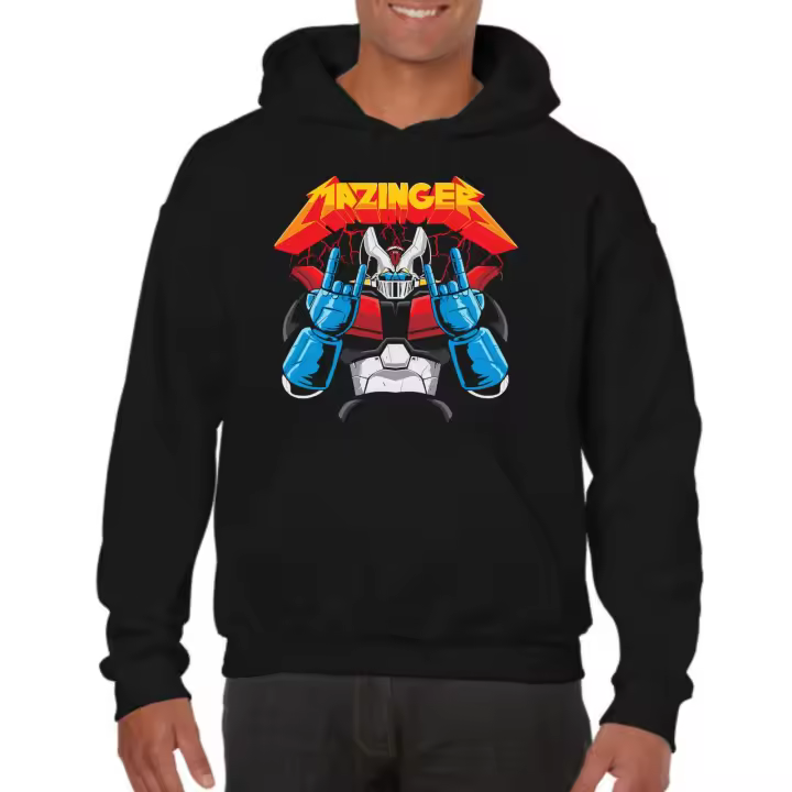 The Fan Tee Sudadera Con Capucha de HOMBRE Mazinger Z Puños fuera EGB Afrodita Anime Retro 80 104 - 1