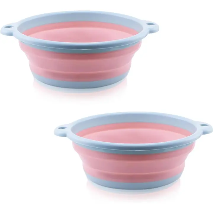 Fregadero plegable, paquete de 2, 5 L, plegable para Exterior Cuenca, multiusos, Cubeta de plástico portátil - 1