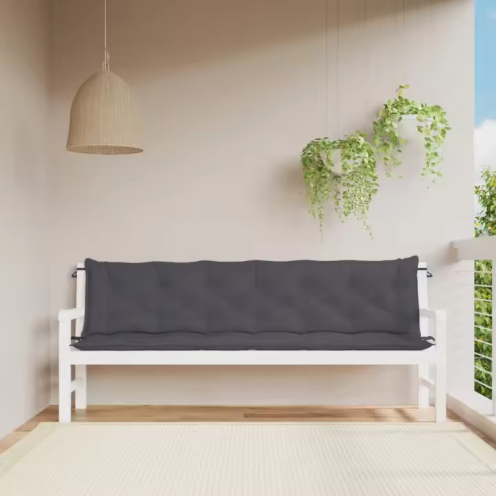 vidaXL Cojines de banco de jardín 2 uds antracita 200x50x7 cm - 1