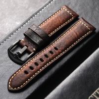 Correa De Cuero Genuino Italiano Para Hombres Vintage Hecha a Mano 20 22 24 26MM Compatible Con PAM111 441 Pulsera Suave De Cuero - details 3