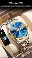 Reloj De Pulsera Para Hombre POEDAGAR Marca De Lujo Impermeable Luminoso Con Fecha Y Día De La Semana Acero Inoxidable Quartz - details 3