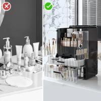 Organizador de Maquillaje Broches de Maquillaje para Baño Tocador Vanity de Maquillaje Negro - details 0