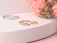 Anillo Elegante Para Mujer Joyería Sencilla Y Llena De Amor En Color Oro Rosa Con CZ Regalo Para Novia De Boda Moda Wholesale R210 - details 2