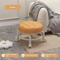 Taburete Pequeño De Muebles Para El Hogar Con Rodillos Silla Redonda Para Niños Taburete De Sala De Estar Móvil Y Moderno - details 6