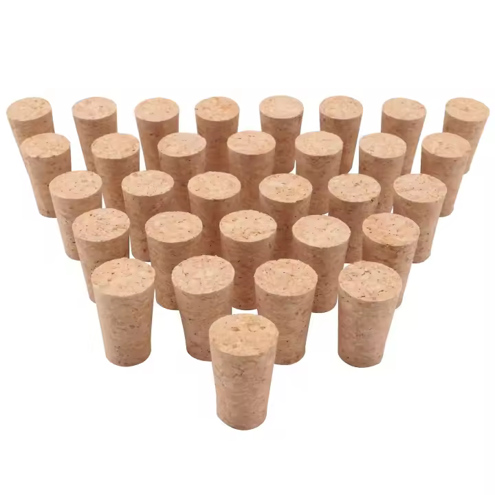 Tapón de madera para botellas, corchos, tapón de corcho cónico de madera para botellas de cerveza para elaboración de vino artesanal, para vino B - 1